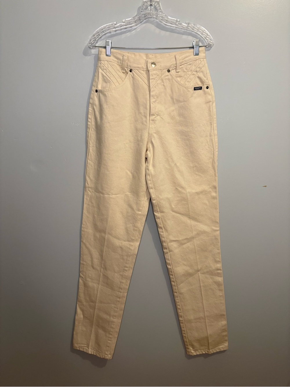 Vintage Rockies High-Rise Jeans Cream Western Bareback Southwestern Denim 28 6